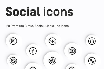 Social, Media, Circle vector icons