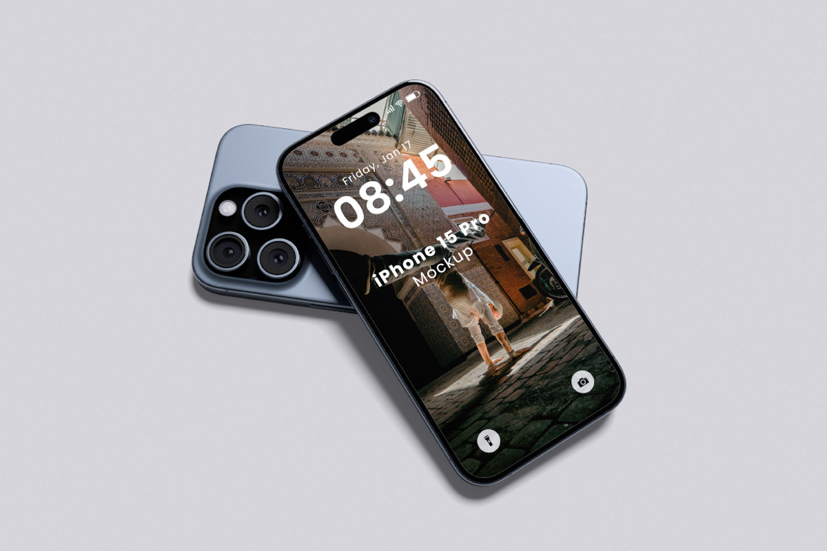 iPhone 15 Pro Mockup, an iPhone Mockup by Pikachudesign (Photo 4 of 5)