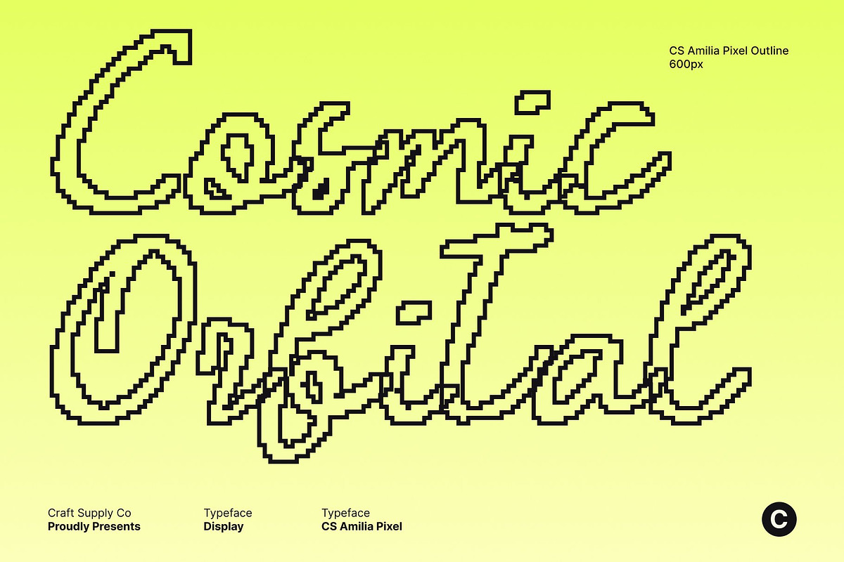 CS Amilia Pixel, a Script Font by Craft Supply Co. (Photo 2 of 8)