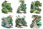 Whimsical Summer Pathway Clipart, an Illustration by Black Bird Studio (Thumbnail 4 of 5)