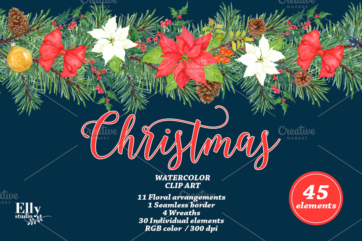 Christmas Clip Art, an Illustration by Elly Studio (Photo 4 of 9)