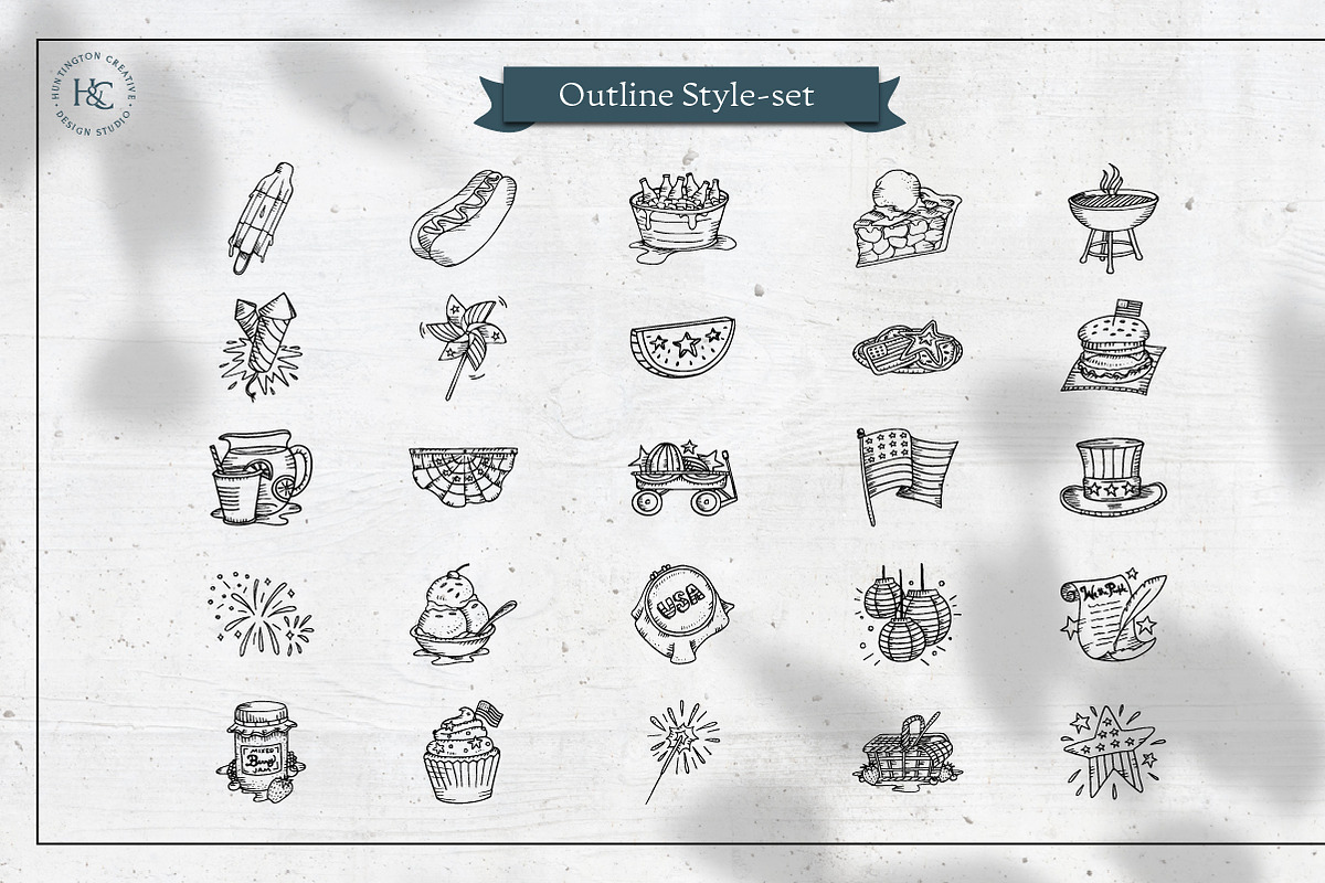4th of July Hand Drawn Images, a Seasonal Illustration by H&C Drawings & Designs (Photo 4 of 15)