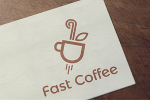 Fast Coffee Logo Template