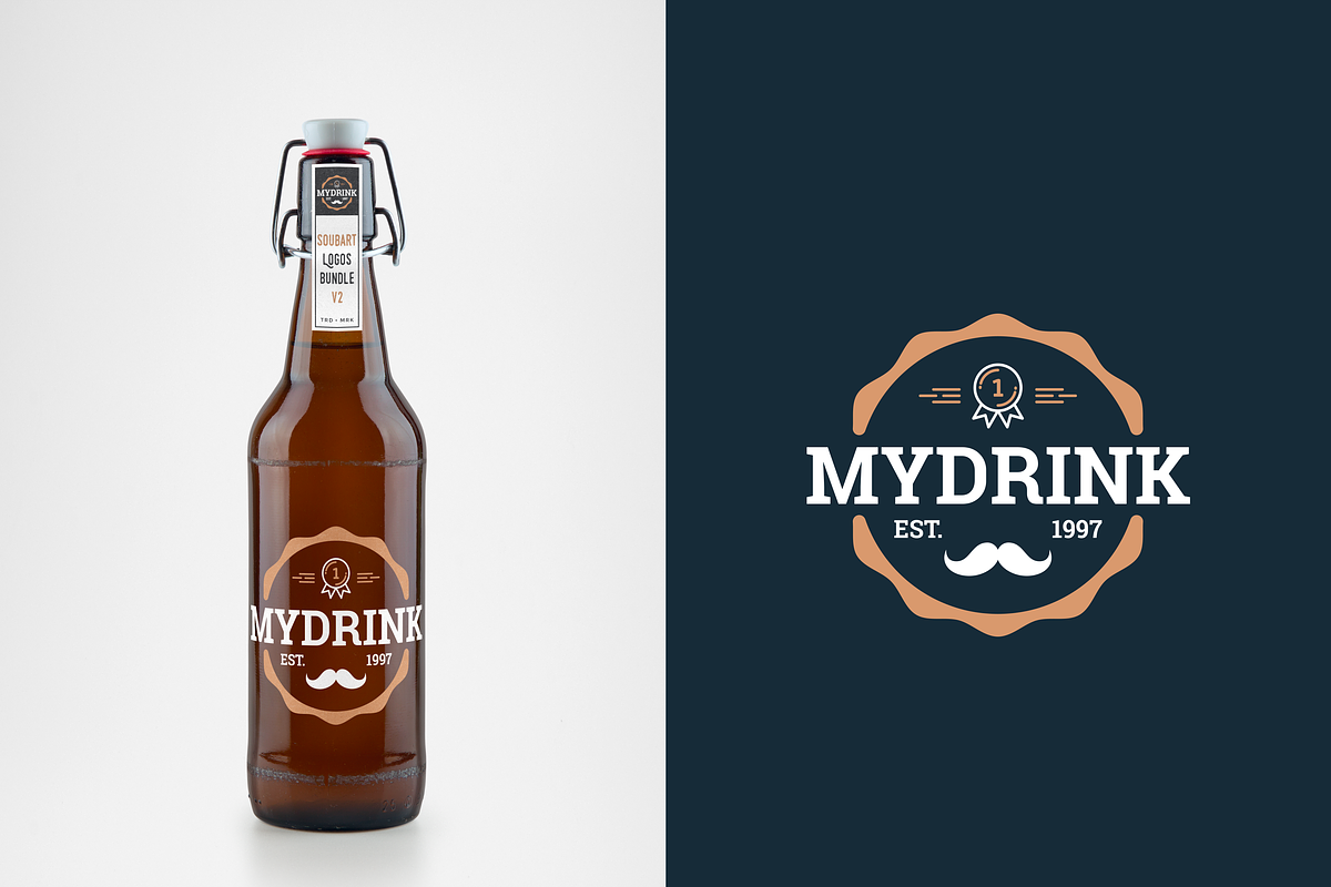 Vintage Logos Template Bundle V2, a Branding & Logo Template by SoubArt (Photo 3 of 10)