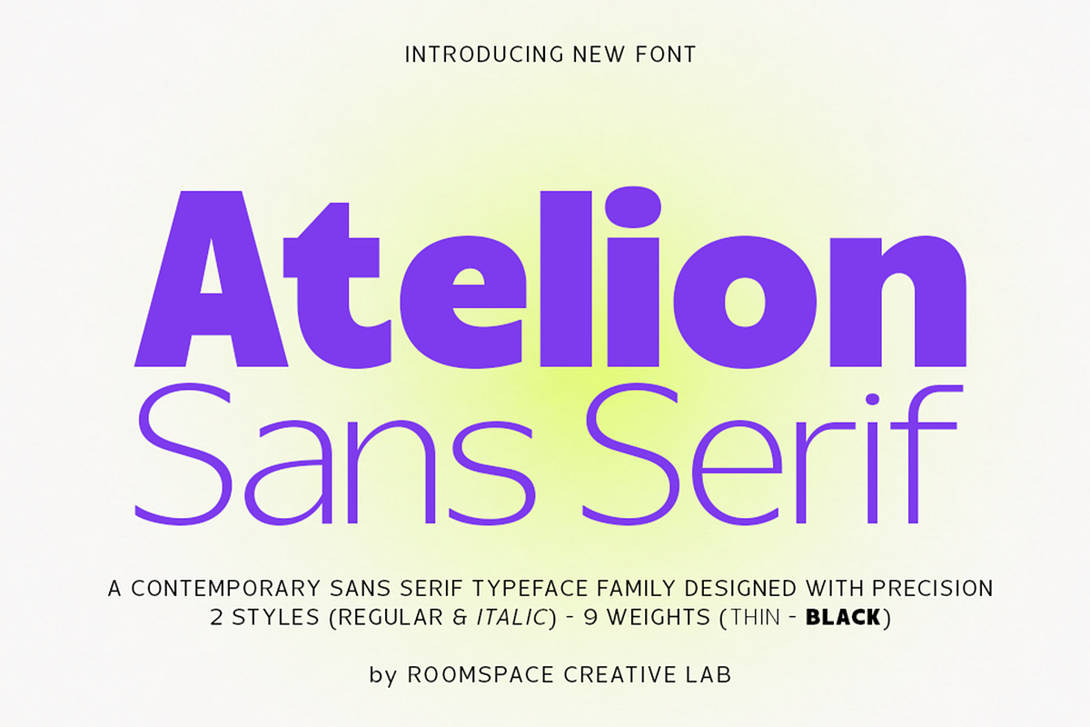 Atelion Modern Geometric Sans Serif, a Sans Serif Font by roomspace creative lab (Photo 1 of 15)