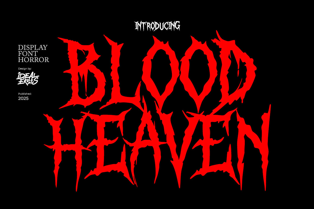Blood Heaven - Horror Font, a Font by Ideal Eksis (Photo 1 of 8)