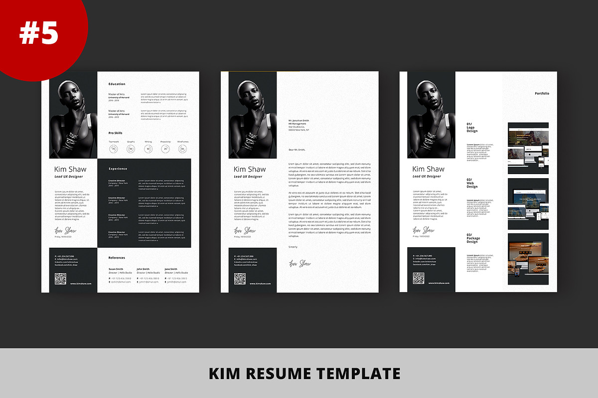 Resume Template Bundle - Vol 04, a Resume Template by Nina Shaw (Photo 6 of 12)