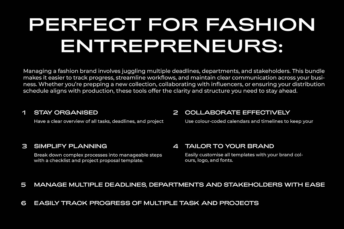 Fashion Project Management Bundle, a Templates & Theme by The Fashion Work Store (Photo 8 of 9)