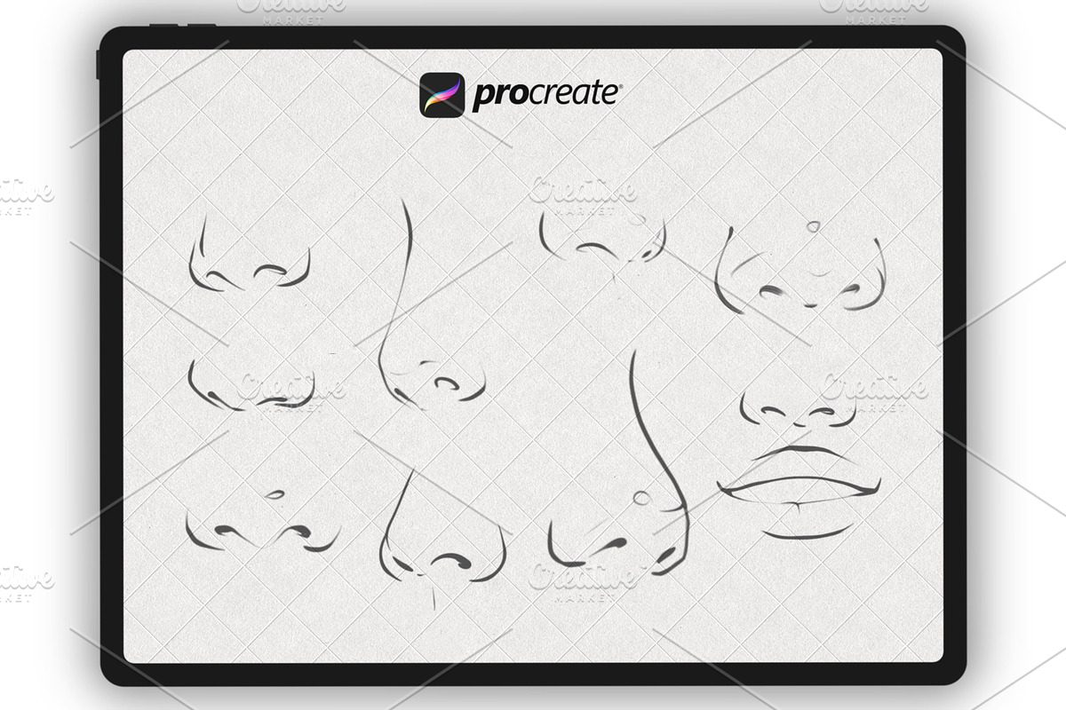 Portrait stamp brushes for Procreate, a Brush Add-On by Procreate Market (Photo 6 of 8)