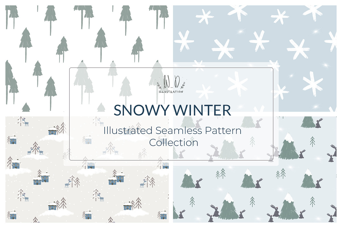 Snowy Winter Pattern Collection, a Pattern Graphic by WD Illustration (Photo 1 of 6)