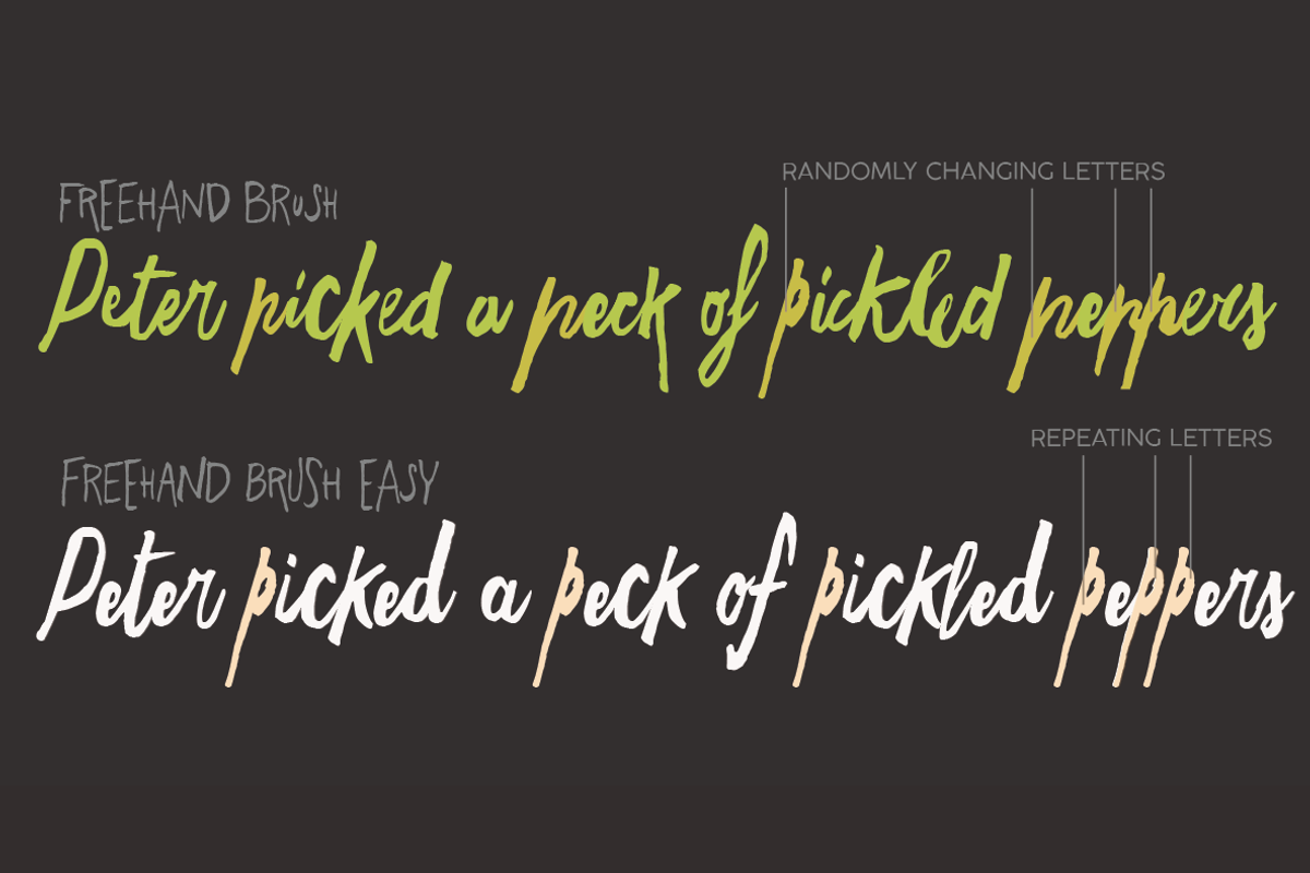 Freehand Brush - 4 Fonts + icons preview 5