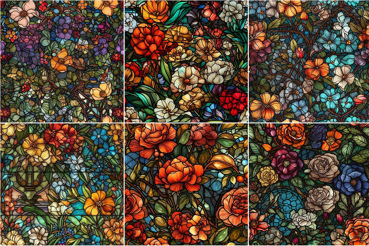 Rosette - Seamless Stained Flowers, a Pattern Graphic by Pixel Perfect Patterns (Photo 8 of 11)