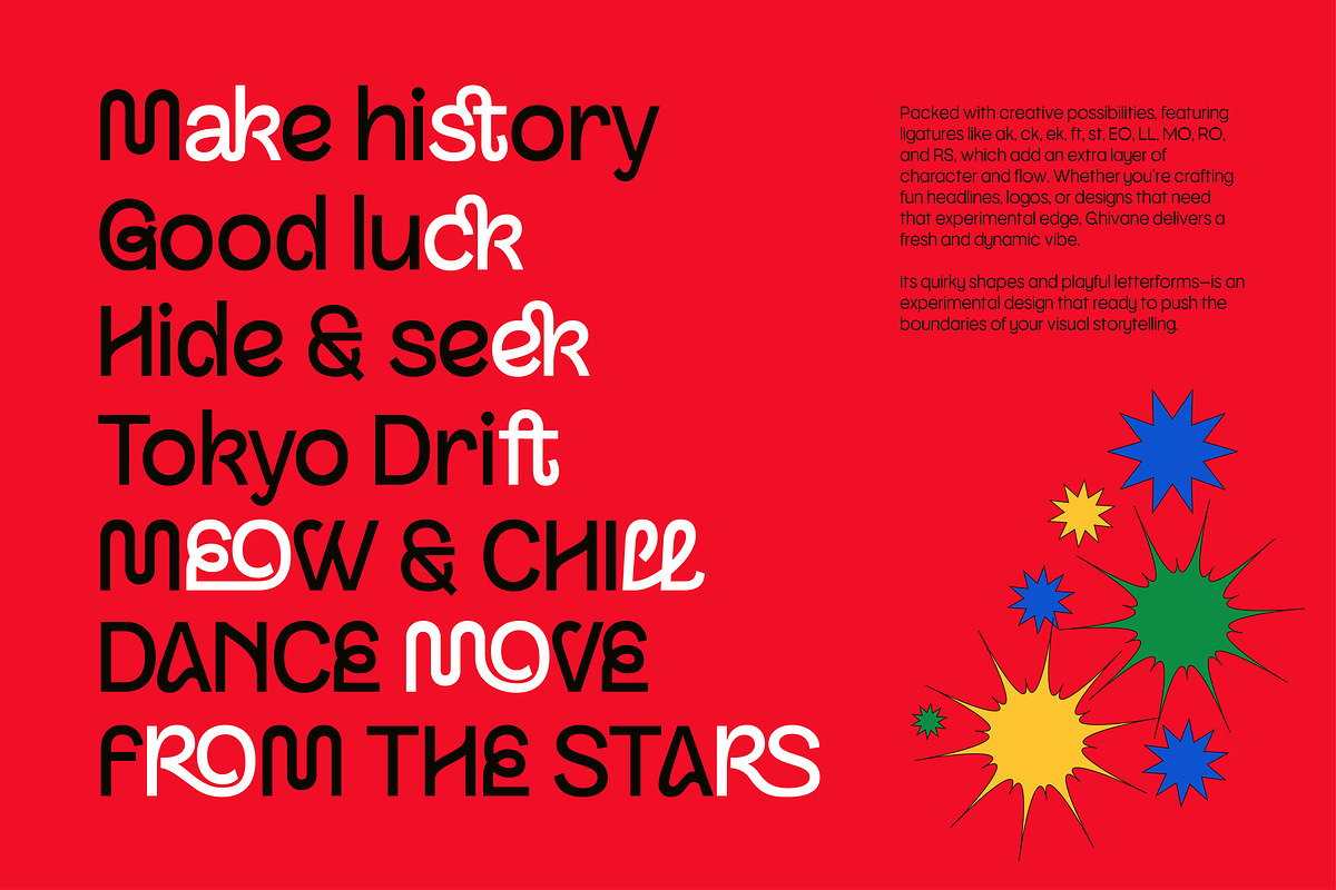 Ghivane - Quirky Trendy Logo Font, a Sans Serif Font by Casloop Studio (Photo 6 of 9)