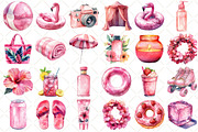 Watercolor Pink Summer Poolside, an Illustration by Black Bird Studio (Thumbnail 2 of 5)