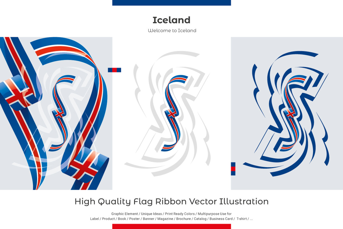 Iceland flag ribbon vector, a Templates & Theme by Simbos (Photo 1 of 9)