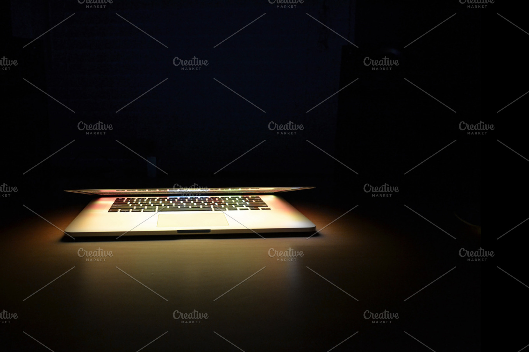 Isolated Laptop In The Dark