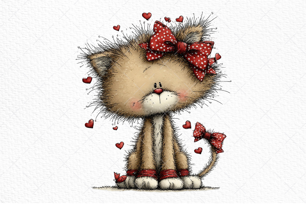Valentine's Day Orange Cat Clipart, an Illustration by Craft Nest (Photo 9 of 11)