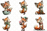 Quirky Christmas Fox Clipart, an Illustration by Black Bird Studio (Thumbnail 4 of 6)
