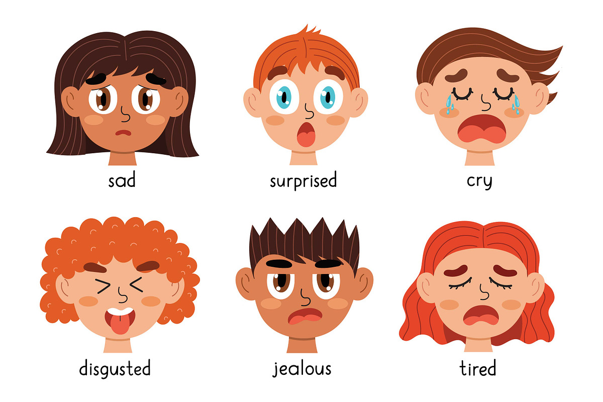 Emotions Faces Collection, an Education Illustration by Gulnara Sabirova (Photo 4 of 11)