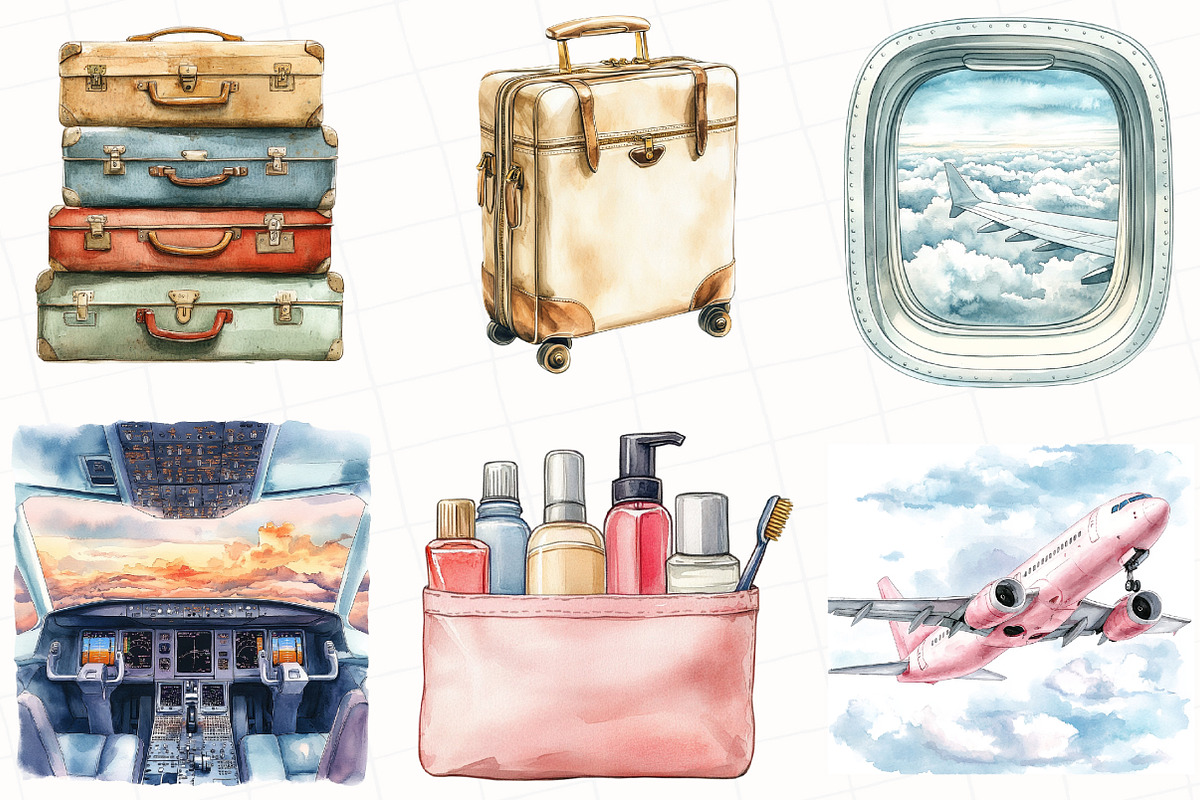 Watercolor Travel the World Clipart, an Illustration by OK Design (Photo 5 of 6)