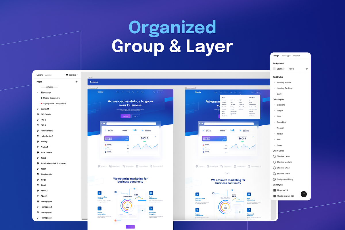 Saas & Tech Web Mobile UI Kit Saasly, an UI Kit Template by dhuhacreative (Photo 8 of 8)