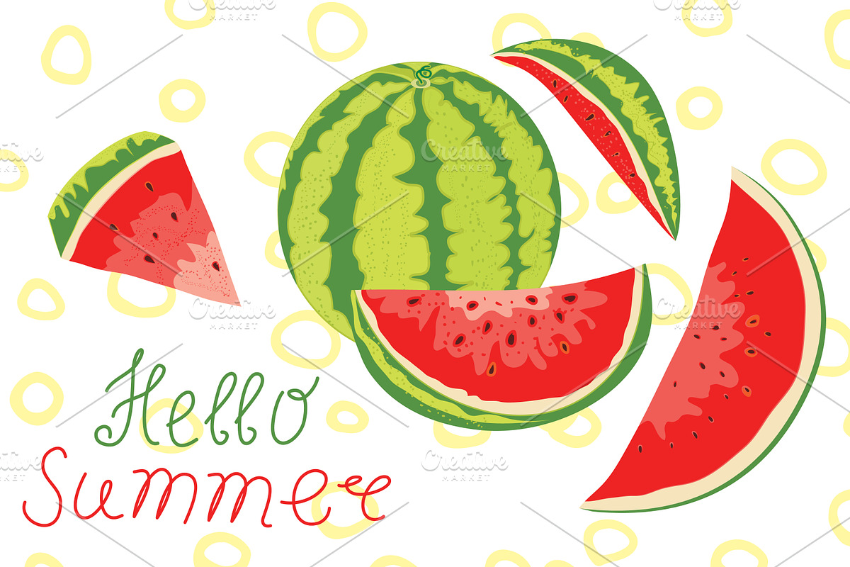 Watermelon on white background., an Object Graphic by Olgaart (Photo 1 of 5)
