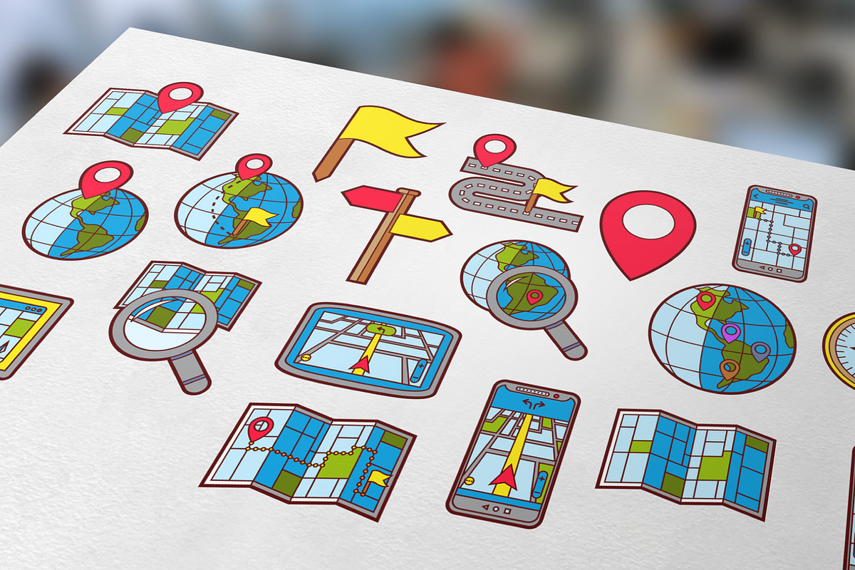 Geolocation Color Line Icons, an Icon by doghead (Photo 2 of 3)