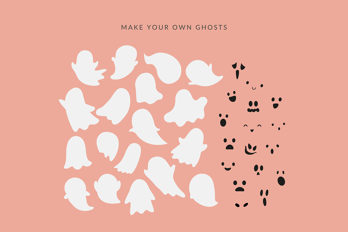 Cute Ghost Clipart PNG Halloween, an Object Graphic by Lucie Sindelkova (Photo 5 of 9)