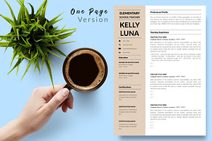 Teacher CV Design / Resume - Kelly