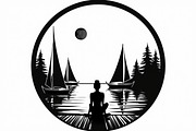 Mindful Lake Meditation Set, an Illustration by Designs_River (Thumbnail 5 of 9)