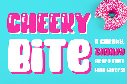 Cheeky Bite Chunky Layered Font