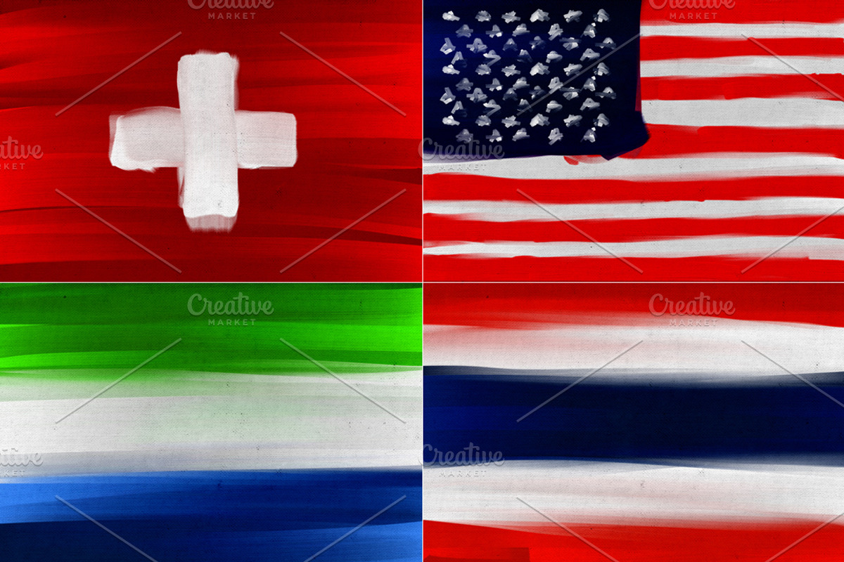 40 National Flags Painted on Canvas, a Texture Graphic by lissius (Photo 5 of 5)