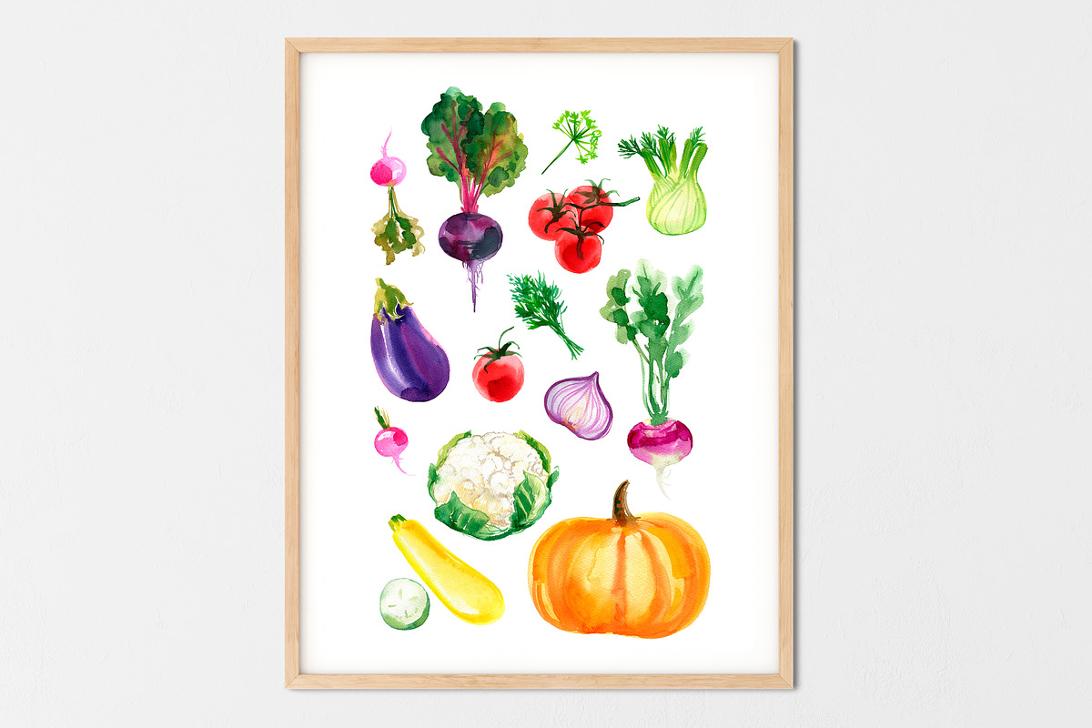 Watercolor food. Fruits & Vegetables, a Food Illustration by irina.vaneeva (Photo 7 of 7)