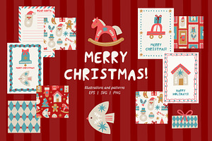 Merry Christmas Clipart, a Decorative Illustration by Barkova Nadya