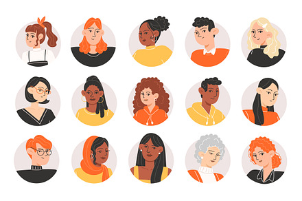 Set of various people icons, an Object Graphic by YuskinKot