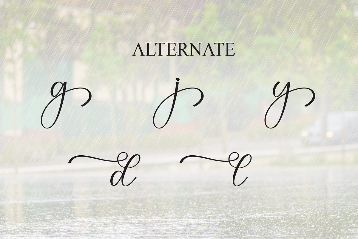 Rainday | Script Font, a Handwritten Font by Scratchones (Photo 8 of 9)