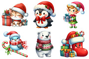 Cute Cartoon Christmas Clipart, an Illustration by Daily.Designs (Thumbnail 3 of 4)