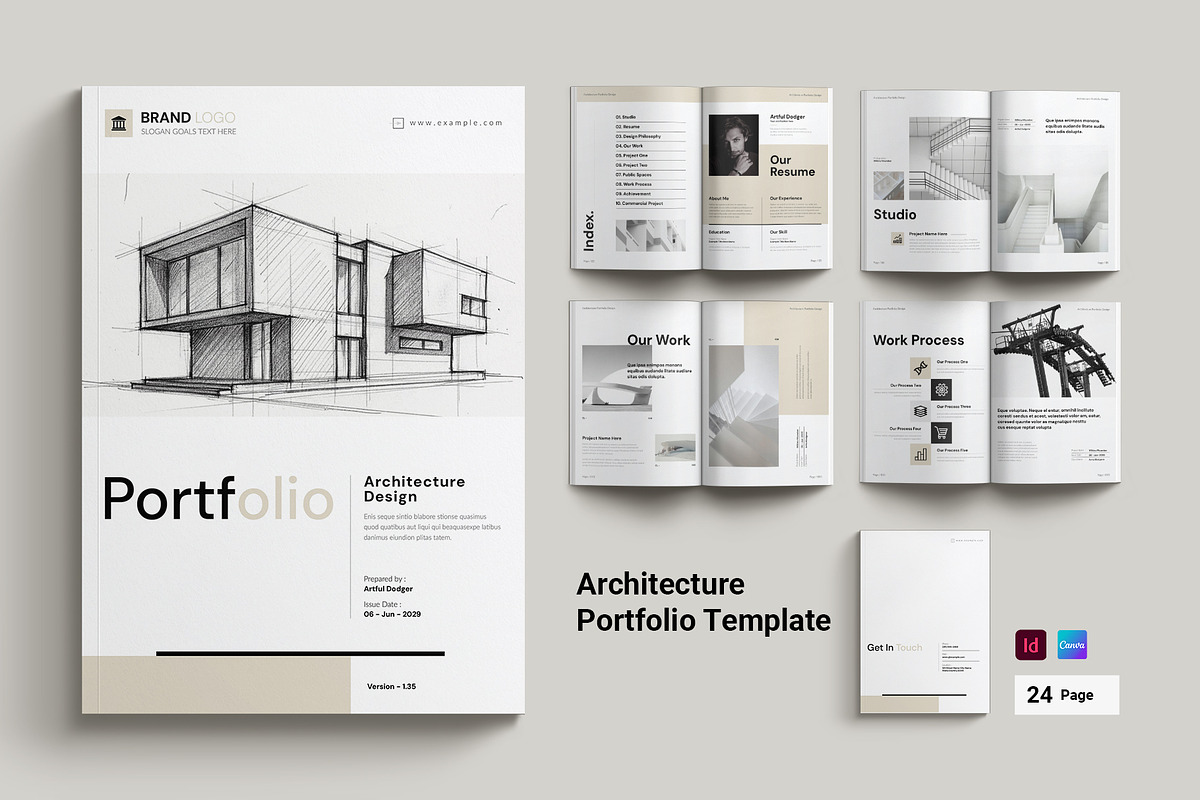 Architecture Portfolio Template, a Brochure Template by Cleffon_Graphic_Studio (Photo 1 of 7)