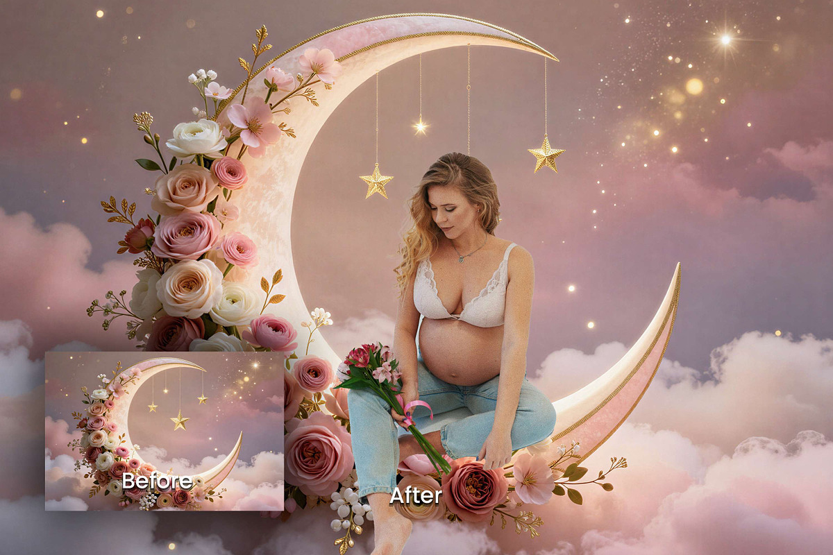 23 Moon Bloom Digital Backdrops, a Background Graphic by 3Motional (Photo 3 of 8)
