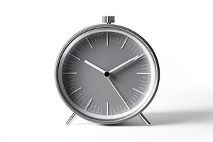 Alarm clock on white background, a Photo by AlyaAnd