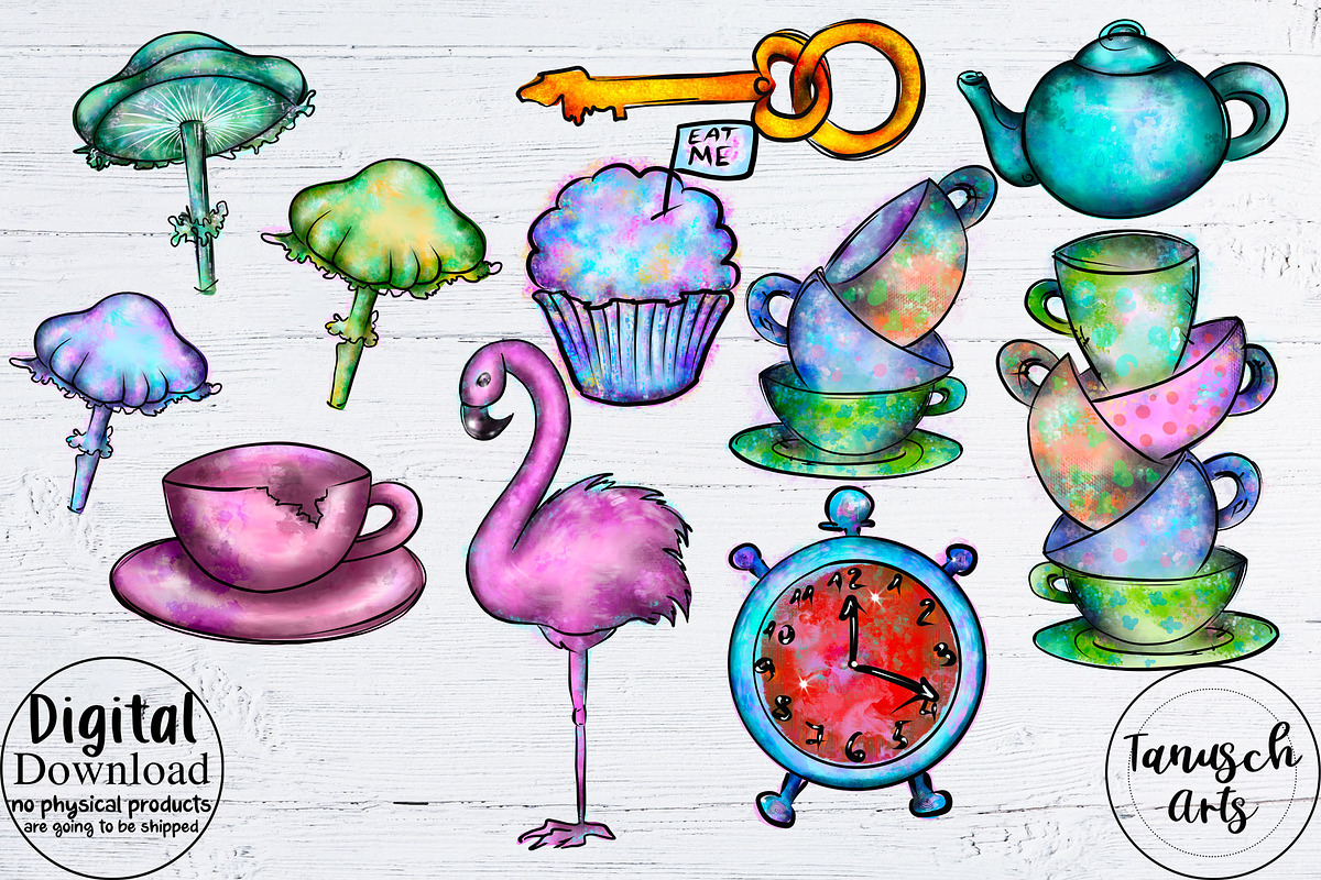 Alice in Wonderland Clipart, an Illustration by TanuschArts (Photo 4 of 8)