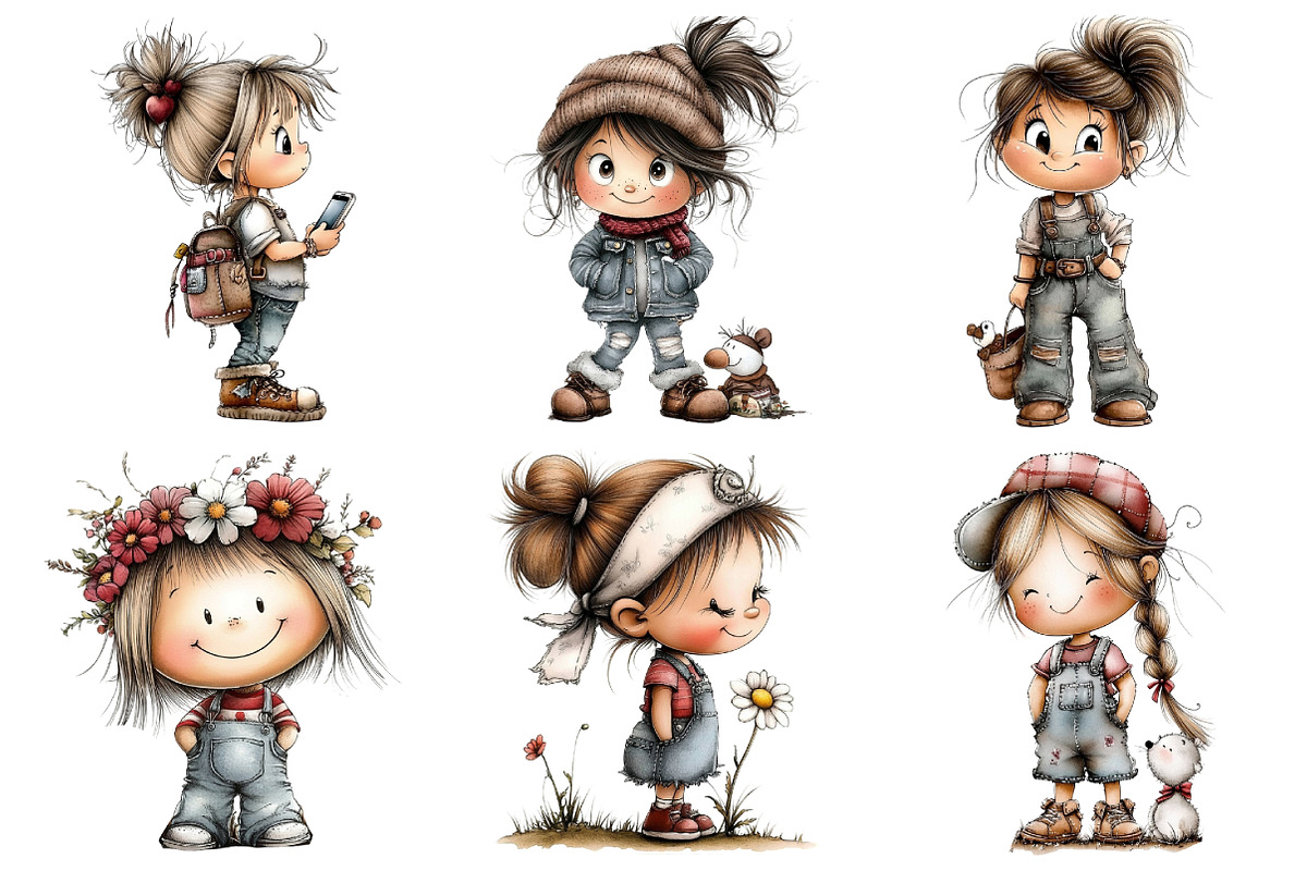 Denim Girl Clipart, an Illustration by Daily.Designs (Photo 3 of 5)