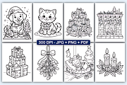 Christmas Coloring Pages for Kids, a Seasonal Illustration by Design Station (Thumbnail 2 of 4)