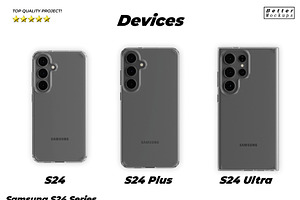 S24 Series Clear Case Front Mockups