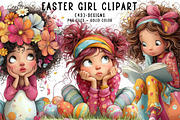 Easter Girl Clipart, an Illustration by CreationArt (Thumbnail 1 of 7)