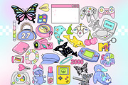 Retro Y2K 2000s Clipart Bundle, an Object Graphic by Huxmay (Thumbnail 5 of 7)