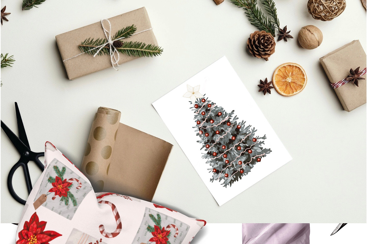Gift Box DIY Watercolor Clipart, a Decorative Illustration by NNclipart (Photo 2 of 6)