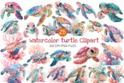 watercolor turtle Clipart, an Illustration by Designworld (Thumbnail 1 of 8)