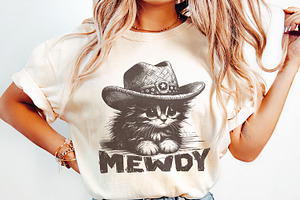 Meowdy Cute Cat, Ranch Life Png, Rod