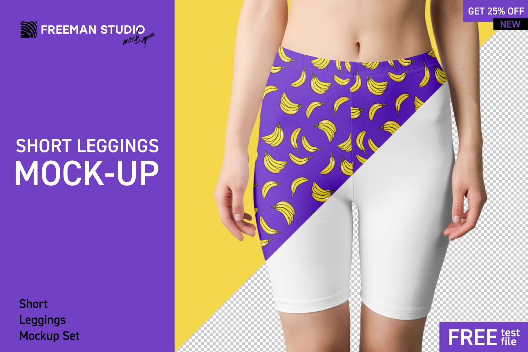 Short Leggings Mock-Up Set, a Bottom Mockup by Freeman Studio